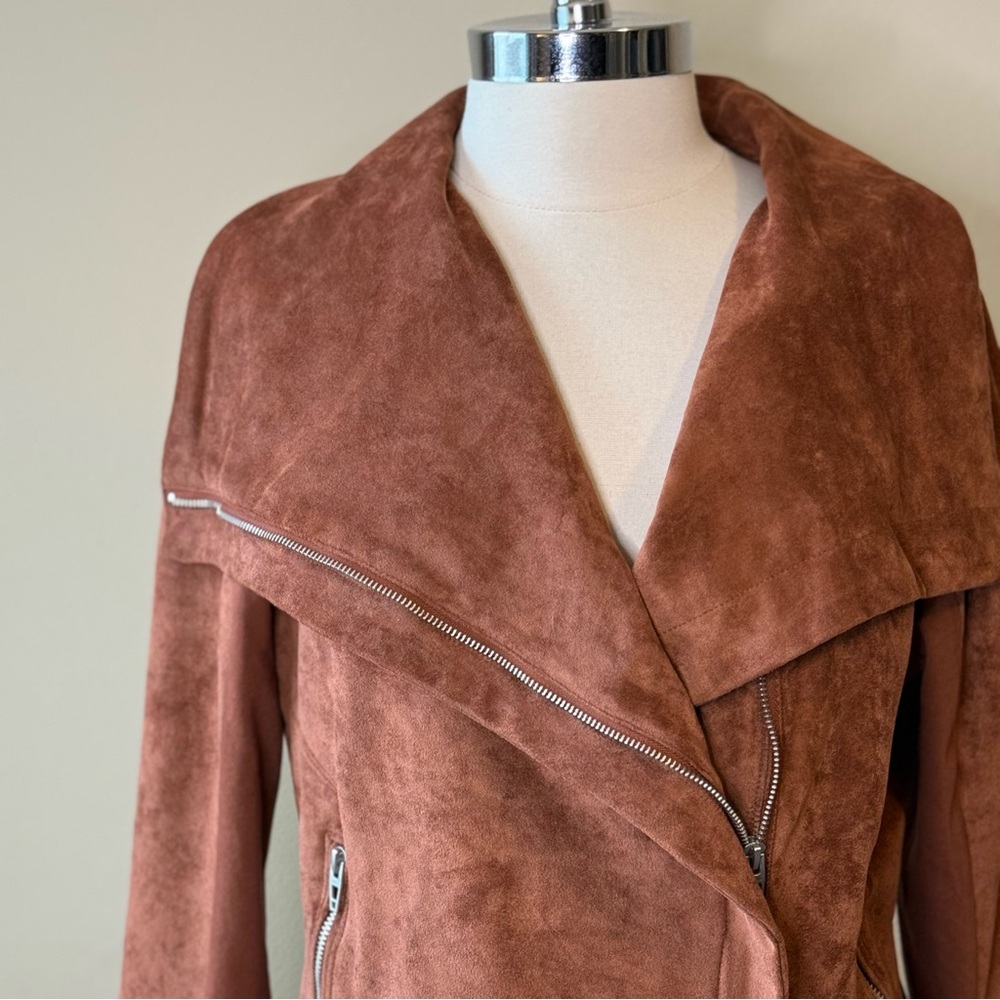 BLANK NYC Rust Faux Suede Jacket Size XL Asymmetrical - Picture 3 of 10